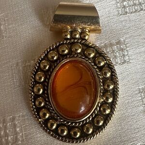 Vintage Gold and Amber Pendant